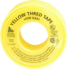 Federal Process - 1/2" Wide x 260" Long Gas Pipe Repair Tape - 3.8 mil Thick, -450 to 550°F, Yellow - Americas Industrial Supply