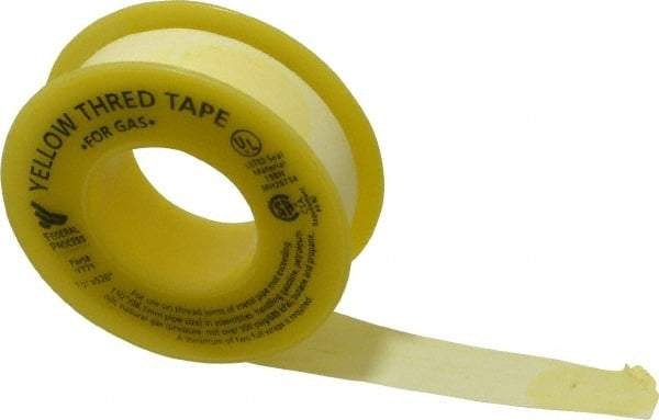 Federal Process - 1/2" Wide x 520" Long Gas Pipe Repair Tape - 3.8 mil Thick, -450 to 550°F, Yellow - Americas Industrial Supply