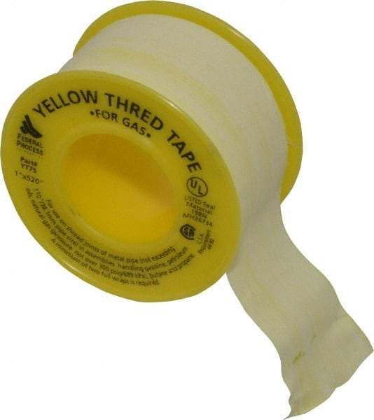 Federal Process - 1" Wide x 520" Long Gas Pipe Repair Tape - 3.8 mil Thick, -450 to 550°F, Yellow - Americas Industrial Supply