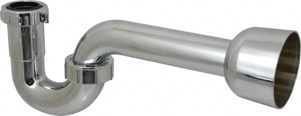 Federal Process - 1-1/2 Outside Diameter, P Trap with Wall Pipe - Chrome Coated, PVC - Americas Industrial Supply