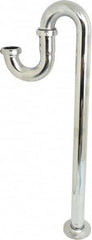 Federal Process - 1-1/4 Outside Diameter, 17 Gauge, S Trap with Floor Pipe - Chrome Coated, Brass - Americas Industrial Supply