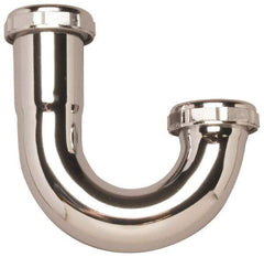 Federal Process - 1-1/2 Outside Diameter, 17 Gauge, P Trap J Bend Only - Chrome Coated, Brass - Americas Industrial Supply