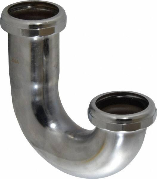 Federal Process - 1-1/2 Outside Diameter, 20 Gauge, P Trap J Bend Only - Chrome Coated, Brass - Americas Industrial Supply