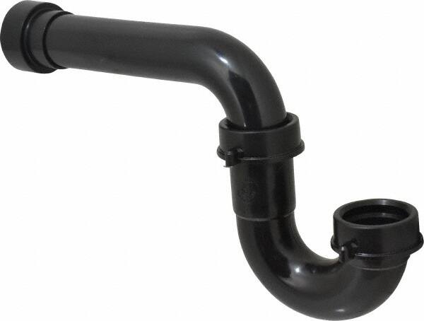 Federal Process - 1-1/2 Outside Diameter, P Trap with Solvent Weld Adapter - Black, ABS - Americas Industrial Supply