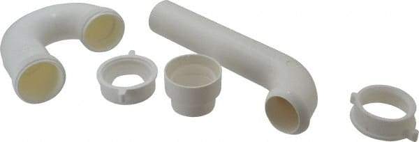 Federal Process - 1-1/2 Outside Diameter, P Trap with Solvent Weld Adapter - White, PVC - Americas Industrial Supply