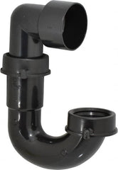 Federal Process - 1-1/2 Outside Diameter, Sink trap with Solvent Weld Outlet - Black, ABS - Americas Industrial Supply