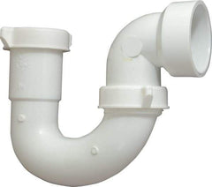 Federal Process - 1-1/2 Outside Diameter, Sink trap with Solvent Weld Outlet - White, PVC - Americas Industrial Supply