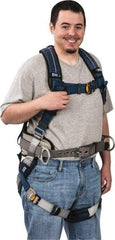 DBI/SALA - 420 Lb Capacity, Size L, Full Body Construction Safety Harness - Polyester Webbing, Side D-Ring, Quick Connect Leg Strap, Quick Connect Chest Strap - Americas Industrial Supply