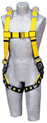DBI/SALA - 420 Lb Capacity, Size Universal, Full Body Construction Safety Harness - Polyester Webbing, Tongue Leg Strap, Pass-Thru Chest Strap - Americas Industrial Supply