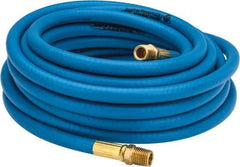 PRO-SOURCE - 1/4" ID x 15/32" OD 25' Long Multipurpose Air Hose - MNPT x MNPT Ends, 300 Working psi, 23 to 150°F, 1/4" Fitting, Blue - Americas Industrial Supply