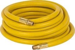 PRO-SOURCE - 3/8" ID x 19/32" OD 25' Long Multipurpose Air Hose - MNPT x MNPT Ends, 300 Working psi, 23 to 150°F, 1/4" Fitting, Yellow - Americas Industrial Supply