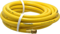 PRO-SOURCE - 1/2" ID x 3/4" OD 25' Long Multipurpose Air Hose - MNPT x MNPT Ends, 300 Working psi, 23 to 150°F, 1/2" Fitting, Yellow - Americas Industrial Supply