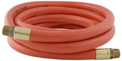 PRO-SOURCE - 1/2" ID x 3/4" OD 100' Long Multipurpose Air Hose - MNPT x MNPT Ends, 300 Working psi, 23 to 150°F, 1/2" Fitting, Orange - Americas Industrial Supply