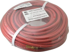 PRO-SOURCE - 1/4" ID x 15/32" OD 100' Long Multipurpose Air Hose - MNPT x MNPT Ends, 300 Working psi, 23 to 150°F, 1/4" Fitting, Red - Americas Industrial Supply