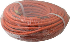 PRO-SOURCE - 1/4" ID x 15/32" OD 100' Long Multipurpose Air Hose - MNPT x MNPT Ends, 300 Working psi, 23 to 150°F, 1/4" Fitting, Orange - Americas Industrial Supply