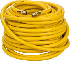 PRO-SOURCE - 3/8" ID x 19/32" OD 100' Long Multipurpose Air Hose - MNPT x MNPT Ends, 300 Working psi, 23 to 150°F, 1/4" Fitting, Yellow - Americas Industrial Supply