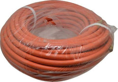 PRO-SOURCE - 3/8" ID x 19/32" OD 100' Long Multipurpose Air Hose - MNPT x MNPT Ends, 300 Working psi, 23 to 150°F, 1/4" Fitting, Orange - Americas Industrial Supply