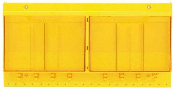 Master Lock - 1 Piece, Empty Polycarbonate Lockout Device and Tag Station - 22 Inch Wide x 11 Inch High x 4-1/8 Inch Deep, Yellow - Americas Industrial Supply