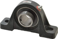 Browning - 1-3/8" ID, 6-3/4" OAL x 3-11/16" OAH Pillow Block - 3,493 Lb Static Cap, 5,782 Lb Dyn Cap, 5" Btw Mnt Hole Ctrs, 1-7/8" Base-to-Ctr Ht, Cast Iron - Americas Industrial Supply