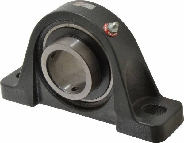 Browning - 2" ID, 8-13/16" OAL x 4-29/32" OAH Pillow Block - 6,601 Lb Static Cap, 9,752 Lb Dyn Cap, 6-15/16" Btw Mnt Hole Ctrs, 2-7/16" Base-to-Ctr Ht, Cast Iron - Americas Industrial Supply
