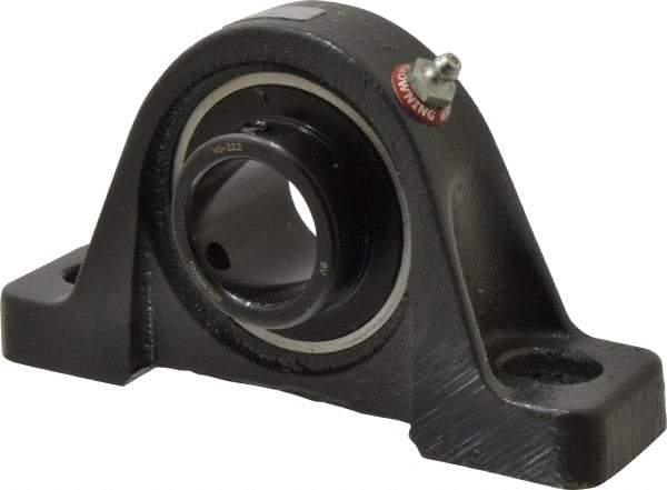 Browning - 1-3/8" ID, 6-3/4" OAL x 3-5/8" OAH Pillow Block - 3,493 Lb Static Cap, 5,782 Lb Dyn Cap, 5" Btw Mnt Hole Ctrs, 1-13/16" Base-to-Ctr Ht, Cast Iron - Americas Industrial Supply