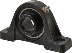 Browning - 1-3/8" ID, 6-3/4" OAL x 3-5/8" OAH Pillow Block - 3,493 Lb Static Cap, 5,782 Lb Dyn Cap, 5" Btw Mnt Hole Ctrs, 1-13/16" Base-to-Ctr Ht, Cast Iron - Americas Industrial Supply