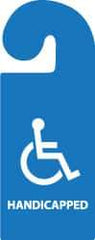 NMC - 8-1/4 Inch High x 3-1/4 Inch Wide, HANDICAPPED Parking/Vehicle Hang Tag - 1 Side, Plastic, Blue, English - Americas Industrial Supply