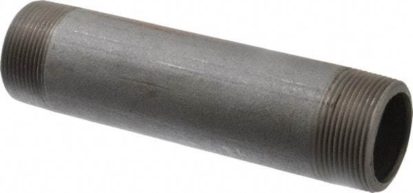 Made in USA - Schedule 80, 1-1/2" Diam x 7" Long Black Pipe Nipple - Threaded - Americas Industrial Supply