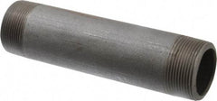 Made in USA - Schedule 80, 1-1/2" Diam x 7" Long Black Pipe Nipple - Threaded - Americas Industrial Supply
