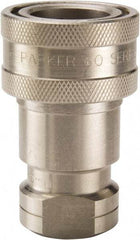 Parker - 1/4 NPTF 303 Stainless Steel Hydraulic Hose Female Pipe Thread Coupler - 2,000 psi, 3 GPM - Americas Industrial Supply