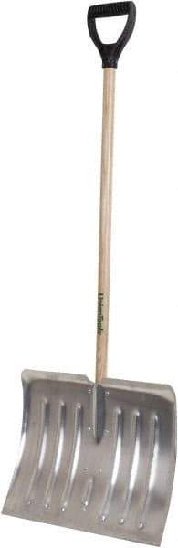 True Temper - 18 Inch Wide Blade x 15 Inch High Blade Snow Shovel - 38 Inch Long Ash Shaft Handle with Poly D-Grip - Americas Industrial Supply