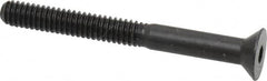 Made in USA - 1/4-20 UNC Hex Socket Drive, 82° Flat Screw - Alloy Steel, Black Oxide Finish, Partially Threaded, 2-1/2" OAL - Americas Industrial Supply