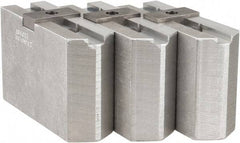 Abbott Workholding Products - Tongue & Groove Attachment, Square Soft Lathe Chuck Jaw - 3 Jaws, Aluminum, 2-1/8" Btw Mount Hole Ctrs, 4-1/2" Long x 1-1/2" Wide x 3" High, 1/2" Groove, 1/2" Fastener - Americas Industrial Supply