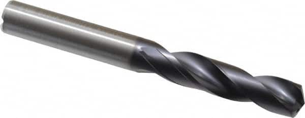 Kennametal - 10mm 140° Spiral Flute Solid Carbide Screw Machine Drill Bit - TiAlN Finish, Right Hand Cut, 47mm Flute Length, 89mm OAL, Standard Point, Straight Shank, Through Coolant - Americas Industrial Supply