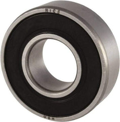 Nice - 1/2" Bore Diam, 1-3/8" OD, Double Seal Precision Ground Radial Ball Bearing - 7/16" Wide, 1 Row, Round Bore, 850 Lb Static Capacity, 1,878 Lb Dynamic Capacity - Americas Industrial Supply