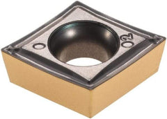 Iscar - CCMT3-0 SM Grade IC807 Carbide Turning Insert - TiAlN/TiN Finish, 80° Diamond, 3/8" Inscr Circle, 5/32" Thick, 0.0079" Corner Radius - Americas Industrial Supply