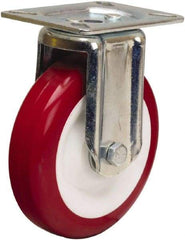 Hamilton - 5" Diam x 1-3/8" Wide x 6-1/16" OAH Top Plate Mount Rigid Caster - Polyurethane Mold on Polypropylene, 400 Lb Capacity, Sealed Precision Ball Bearing, 3-1/8 x 4-1/8" Plate - Americas Industrial Supply