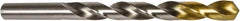 DORMER - 10.5mm 118° High Speed Steel Jobber Drill - TiN Finish, Right Hand Cut, Spiral Flute, Straight Shank, 133mm OAL, Split Point - Americas Industrial Supply