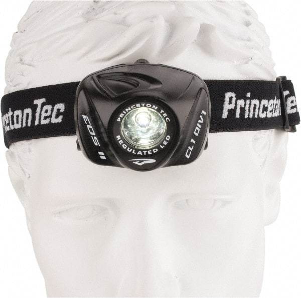 Princeton Tec - White LED Bulb, 105 Lumens, Hands-free Flashlight - Black Plastic Body, 3 AAA Batteries Included - Americas Industrial Supply