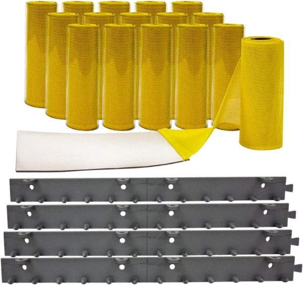 Aleco - 8' Door Width x 8' Door Height Vinyl Smooth Mesh Insect Barrier - Yellow Top & Clear Bottom - Americas Industrial Supply