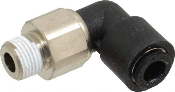 Legris - 6mm Outside Diam, 1/8 BSPT, Nylon Push-to-Connect Tube Male Swivel Elbow - 290 Max psi, Tube to Male BSPT Connection, Buna Nitrile O-Ring - Americas Industrial Supply