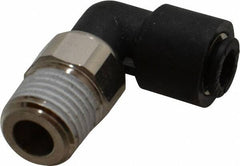 Legris - 6mm Outside Diam, 1/4 BSPT, Nylon Push-to-Connect Tube Male Swivel Elbow - 290 Max psi, Tube to Male BSPT Connection, Buna Nitrile O-Ring - Americas Industrial Supply