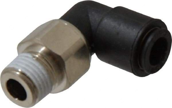 Legris - 8mm Outside Diam, 1/4 BSPT, Nylon Push-to-Connect Tube Male Swivel Elbow - 290 Max psi, Tube to Male BSPT Connection, Buna Nitrile O-Ring - Americas Industrial Supply