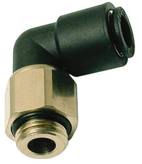 Legris - 8mm Outside Diam, 3/8 BSPP, Nylon Push-to-Connect Tube Male Swivel Elbow - 290 Max psi, Tube to Male BSPP Connection, Buna Nitrile O-Ring - Americas Industrial Supply