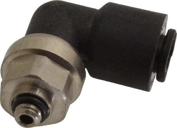 Legris - 6mm Outside Diam, M5x0.8 Metric, Nylon Push-to-Connect Tube Male Swivel Elbow - 290 Max psi, Tube to Metric Thread Connection, Buna-N O-Ring - Americas Industrial Supply