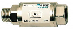 Legris - 3/8" Stainless Steel Check Valve - Unidirectional, Male BSPP x Female BSPP, 580 WOG - Americas Industrial Supply