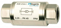 Legris - 1/8" Stainless Steel Check Valve - Unidirectional, FNPT x FNPT, 580 WOG - Americas Industrial Supply