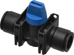 Legris - 12mm Pipe, Standard Port, Composite Miniature Ball Valve - 1 Piece, Inline - Two Way Flow, Push-to-Connect x Push-to-Connect Ends, Short Handle, 150 WOG - Americas Industrial Supply