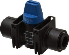 Legris - 3/8" Pipe, Standard Port, Composite Miniature Ball Valve - 1 Piece, Inline - Two Way Flow, Push-to-Connect x Push-to-Connect Ends, Short Handle, 150 WOG - Americas Industrial Supply
