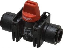 Legris - 10mm Pipe, Standard Port, Composite Miniature Ball Valve - 1 Piece, Inline - Two Way Flow, Push-to-Connect x Push-to-Connect Ends, Short Handle, 150 WOG - Americas Industrial Supply